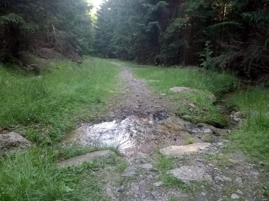 Sjezd k vodní nádrži Souš