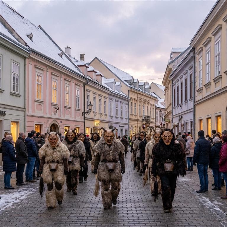 Baden a průvod čertů