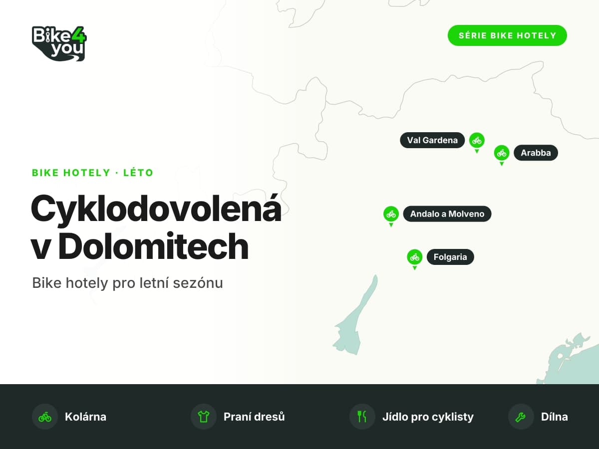 Dolomity: letní cyklo dovolená v bike hotelu