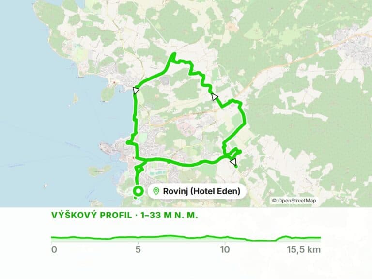 Kolem Rovinje po stezce Štrika-Ferata (16 km)