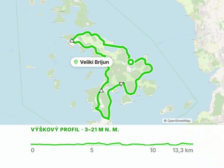 Okruh po ostrově Veliki Brijun (13 km)