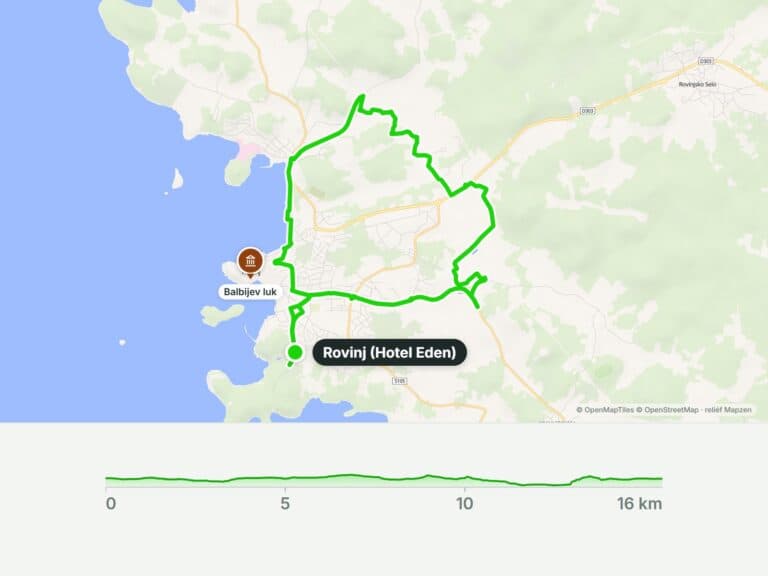 Kolem Rovinje po stezce Štrika-Ferata (16 km)