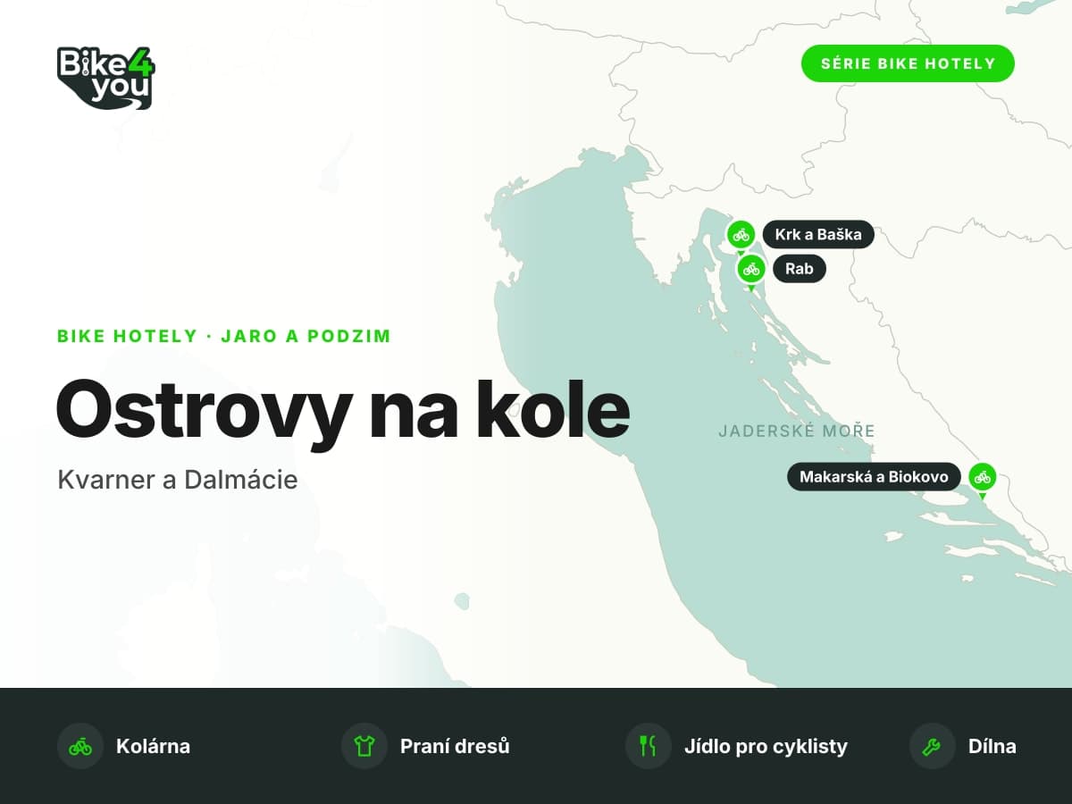 Kvarner a Dalmácie: chorvatské ostrovy na kole