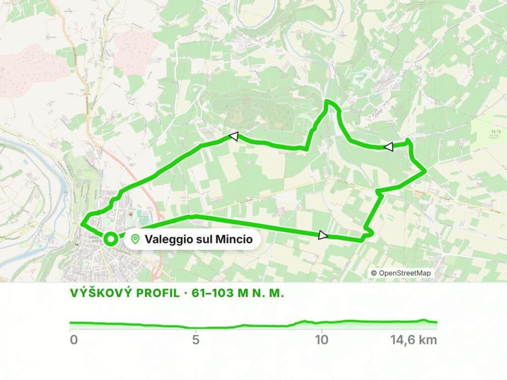 Valeggio sul Mincio: okruh po Ciclabile delle Risorgive k parku Sigurtà